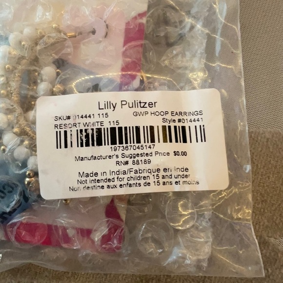 Lilly Pulitzer Summer Hoop Earrings NWT - Picture 7 of 7